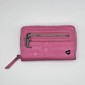 Juicy Couture Vibrant Pink Wallet with Silver Accents